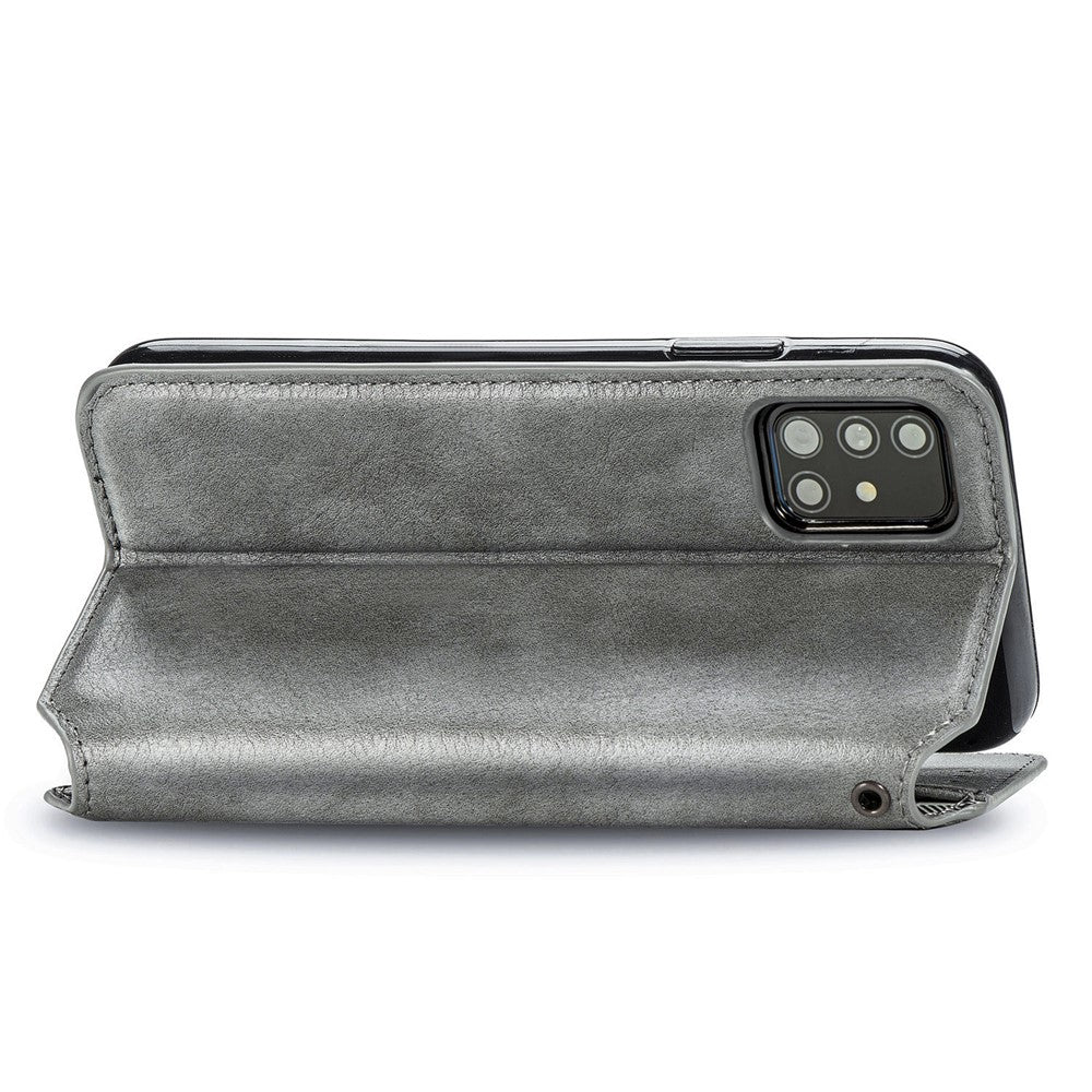 For Samsung Galaxy A51 4G SM-A515 PU Leather Case Rhombus Imprint Wallet Stand Phone Cover
