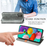 For Samsung Galaxy A51 4G SM-A515 PU Leather Case Rhombus Imprint Wallet Stand Phone Cover