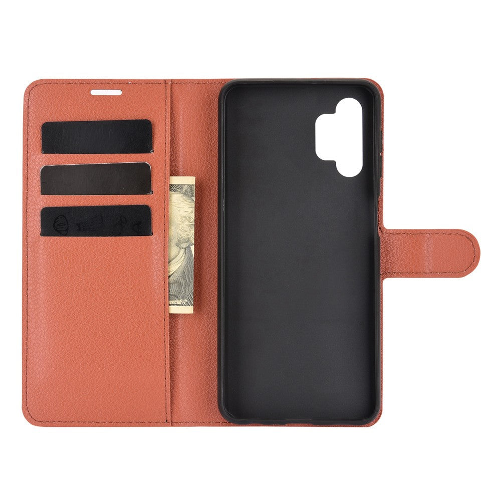 Litchi Texture Wallet Leather Protector Phone Stand Cover for Samsung Galaxy A32 5G / M32 5G