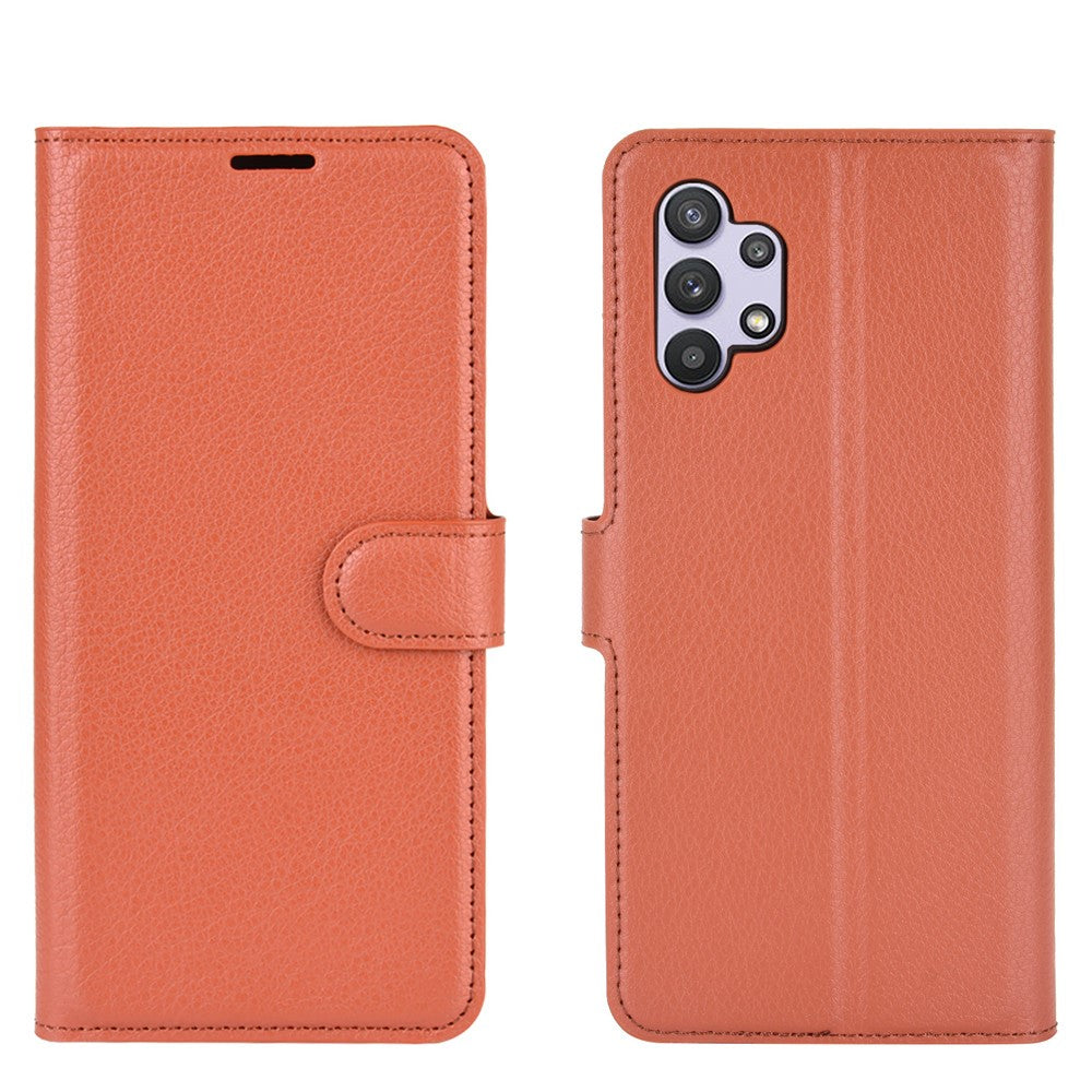 Litchi Texture Wallet Leather Protector Phone Stand Cover for Samsung Galaxy A32 5G / M32 5G
