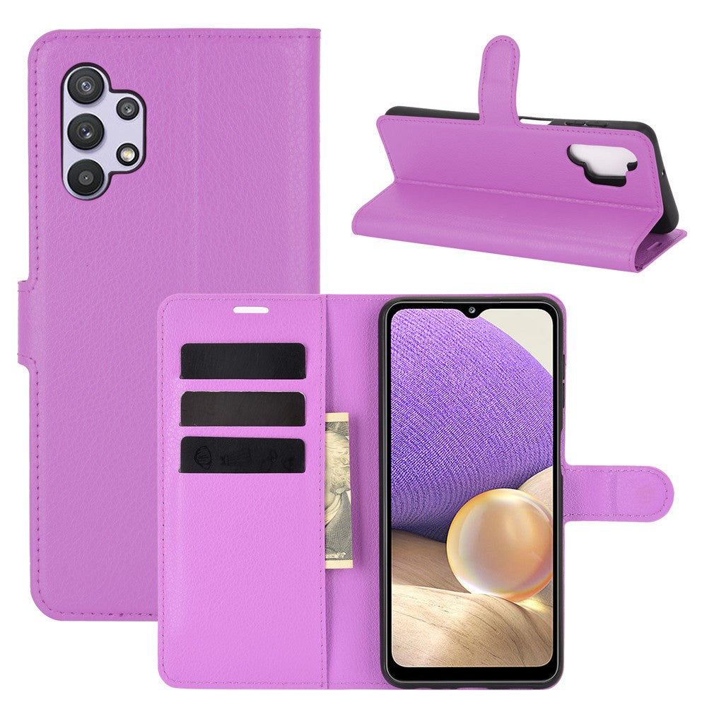 Litchi Texture Wallet Leather Protector Phone Stand Cover for Samsung Galaxy A32 5G / M32 5G