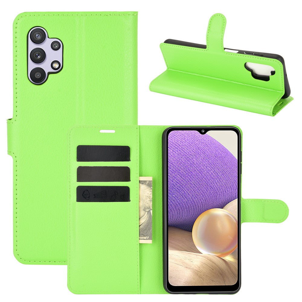 Litchi Texture Wallet Leather Protector Phone Stand Cover for Samsung Galaxy A32 5G / M32 5G