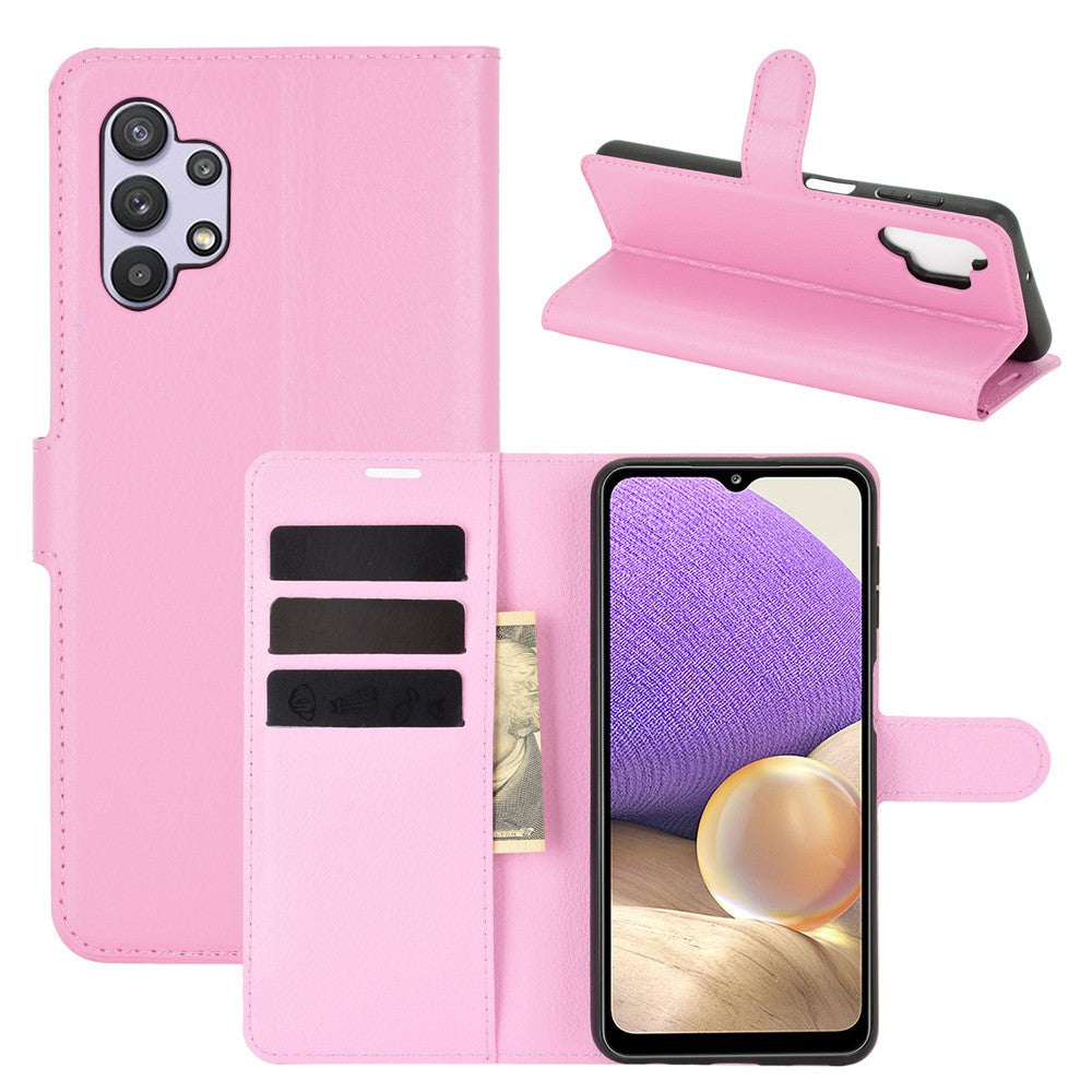 Litchi Texture Wallet Leather Protector Phone Stand Cover for Samsung Galaxy A32 5G / M32 5G