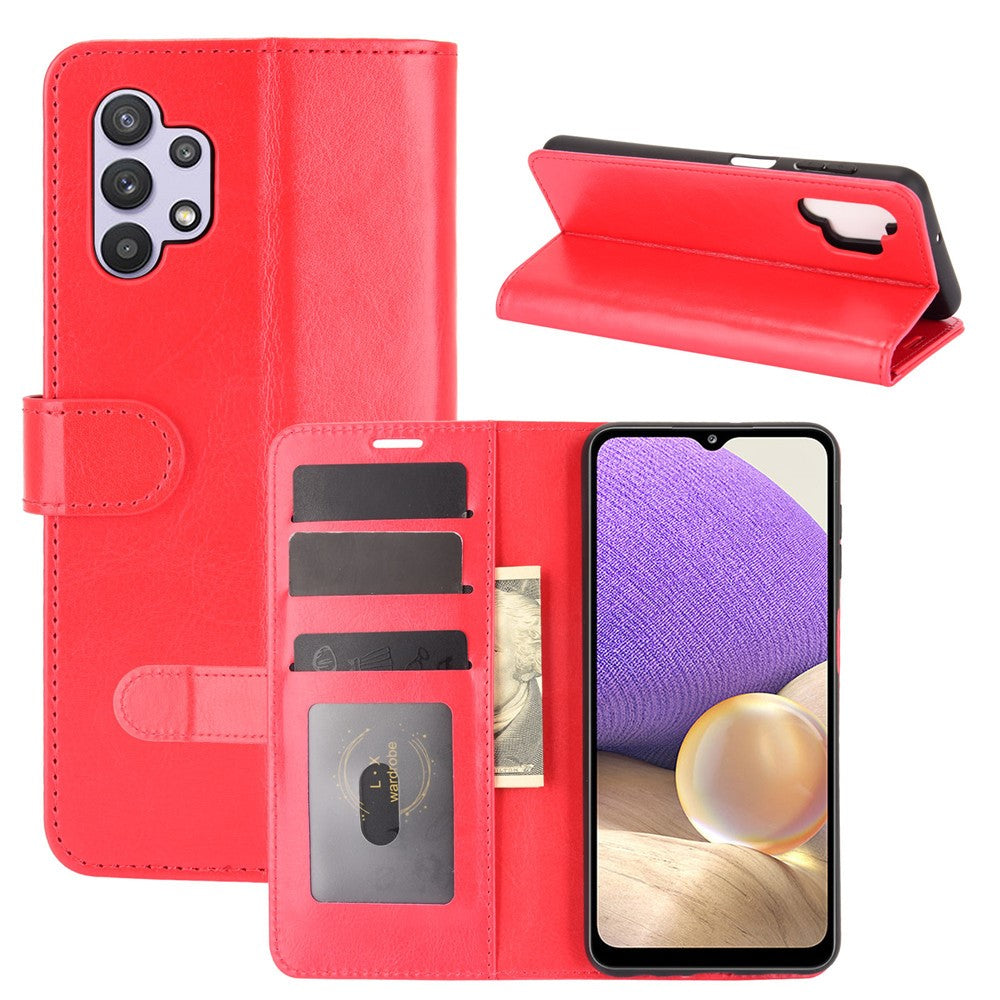 Wallet Design Crazy Horse Texture Leather Cover Stand Case for Samsung Galaxy A32 5G / M32 5G