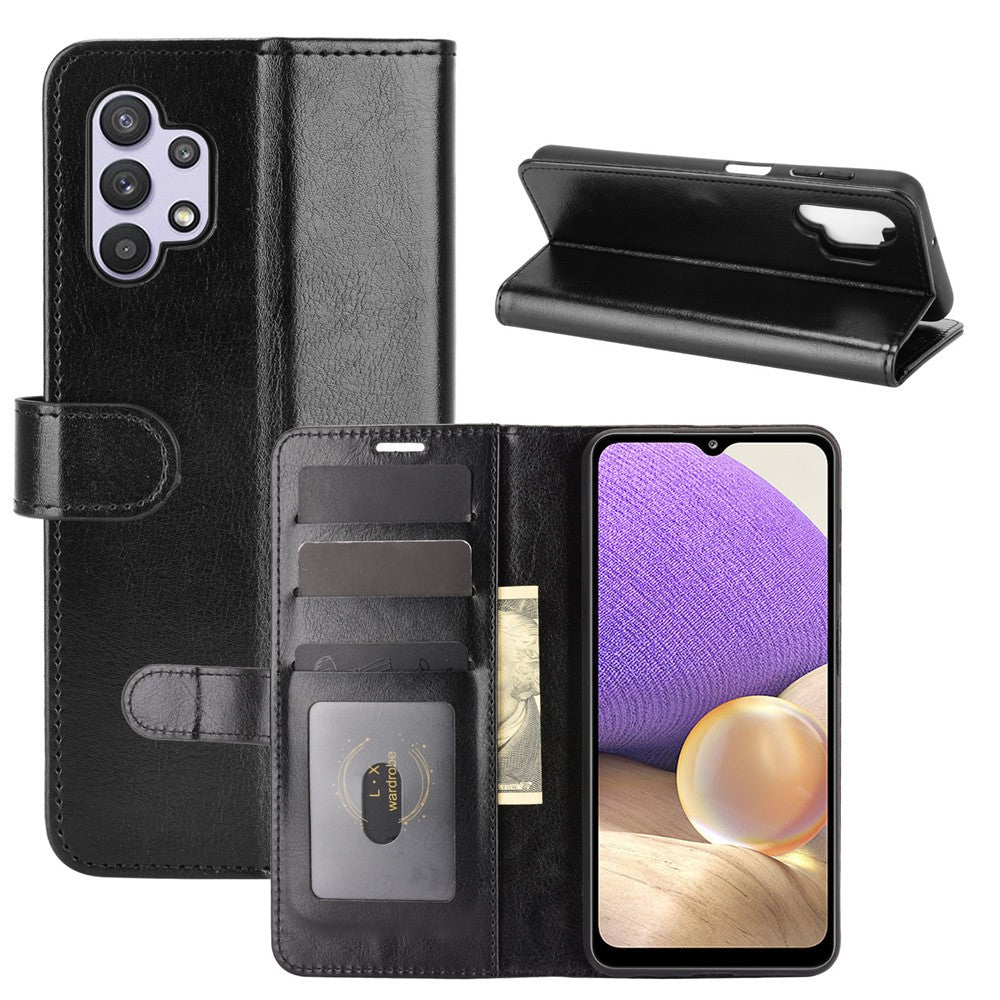 Wallet Design Crazy Horse Texture Leather Cover Stand Case for Samsung Galaxy A32 5G / M32 5G