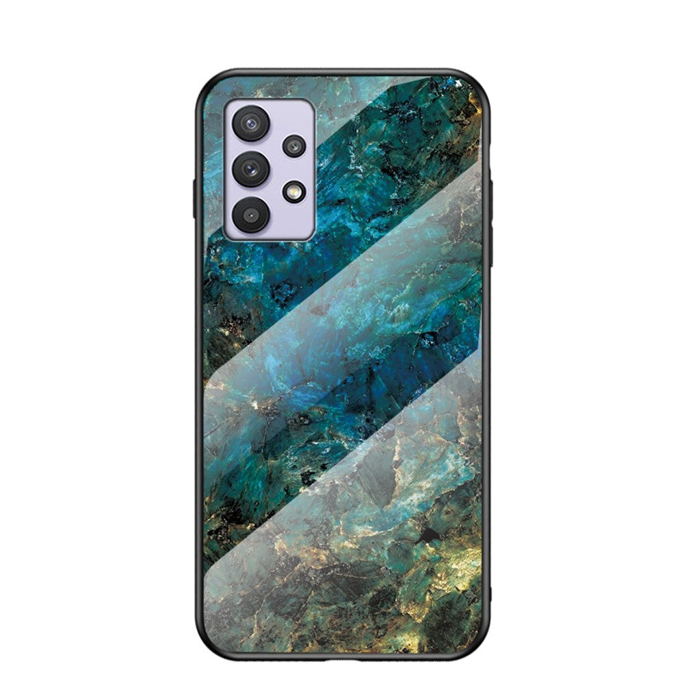 Slid- og ridsefast marmormønster, stødsikkert hærdet glas-mobilcover til Samsung Galaxy A32 5G/M32 5G