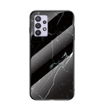 Slid- og ridsefast marmormønster, stødsikkert hærdet glas-mobilcover til Samsung Galaxy A32 5G/M32 5G