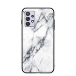Slid- og ridsefast marmormønster, stødsikkert hærdet glas-mobilcover til Samsung Galaxy A32 5G/M32 5G