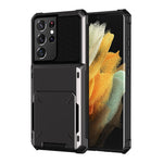Flip-korthållare TPU+PC Hybridskal för Samsung Galaxy S21 Ultra 5G