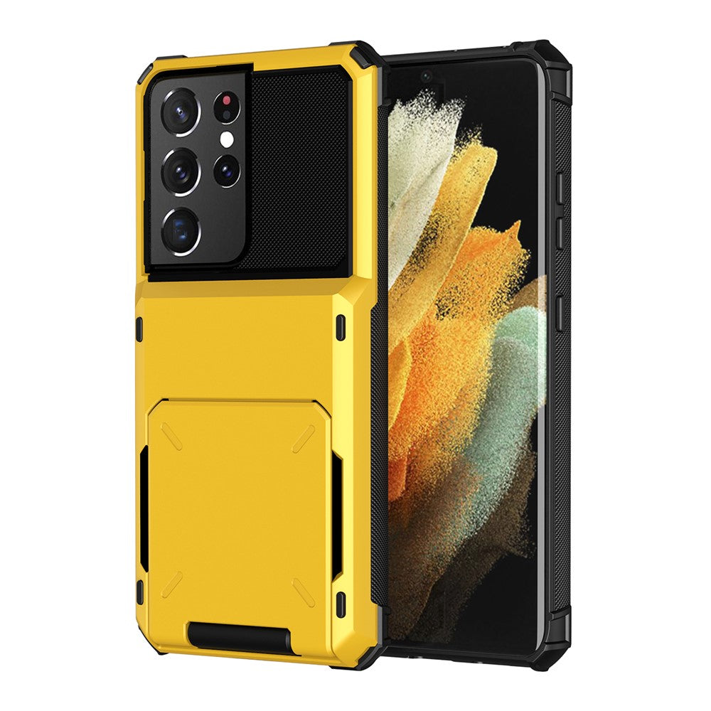 Flip-korthållare TPU+PC Hybridskal för Samsung Galaxy S21 Ultra 5G