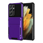 Flip-korthållare TPU+PC Hybridskal för Samsung Galaxy S21 Ultra 5G