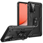 Hybrid PC + TPU Phone Case Shell Anti-Fall Finger Ring Kickstand for Samsung Galaxy A72 5G