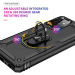 Hybrid PC + TPU Phone Case Shell Anti-Fall Finger Ring Kickstand for Samsung Galaxy A72 5G