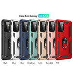 Hybrid PC + TPU Phone Case Shell Anti-Fall Finger Ring Kickstand for Samsung Galaxy A72 5G