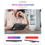 Hybrid PC + TPU Phone Case Shell Anti-Fall Finger Ring Kickstand for Samsung Galaxy A72 5G