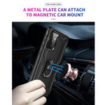 Hybrid PC + TPU Phone Case Shell Anti-Fall Finger Ring Kickstand for Samsung Galaxy A72 5G