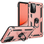 Hybrid PC + TPU Phone Case Shell Anti-Fall Finger Ring Kickstand for Samsung Galaxy A72 5G