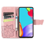 Imprint Big Butterfly Leather Wallet Phone Shell for Samsung Galaxy A52 4G/5G / A52s 5G