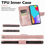 Imprint Big Butterfly Leather Wallet Phone Shell for Samsung Galaxy A52 4G/5G / A52s 5G