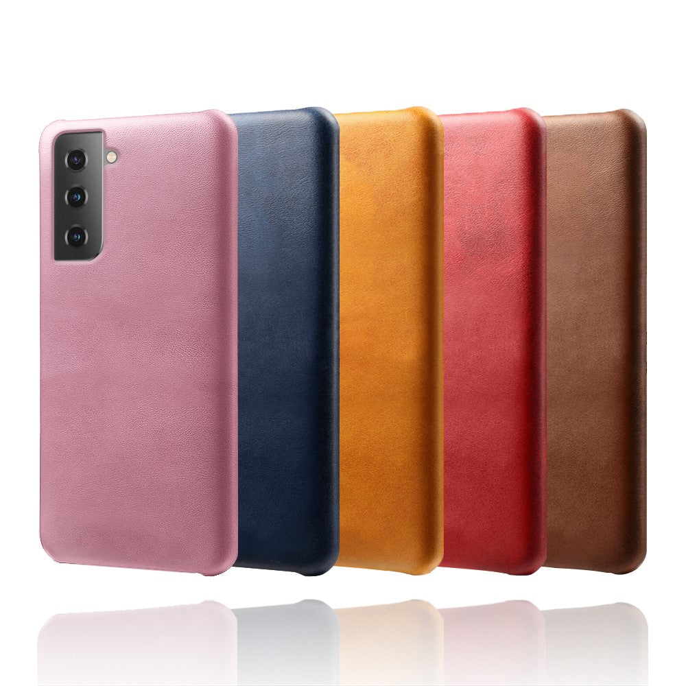 PU Leather Coated PC Phone Case for Samsung Galaxy S21 4G / 5G