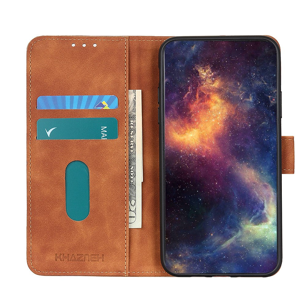 KHAZNEH Wallet Design Phone Case for Samsung Galaxy A32 4G, Retro Style PU Leather Shockproof Flip Cover with Stand