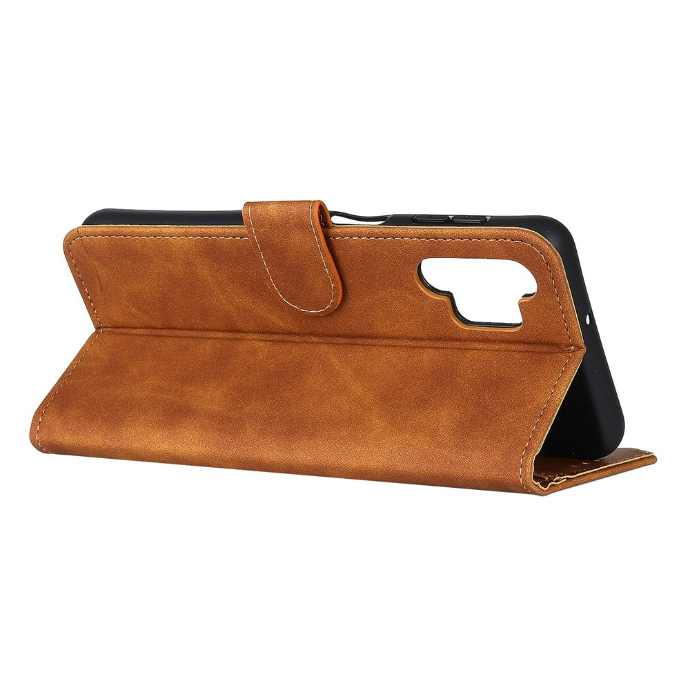 KHAZNEH Wallet Design Phone Case for Samsung Galaxy A32 4G, Retro Style PU Leather Shockproof Flip Cover with Stand