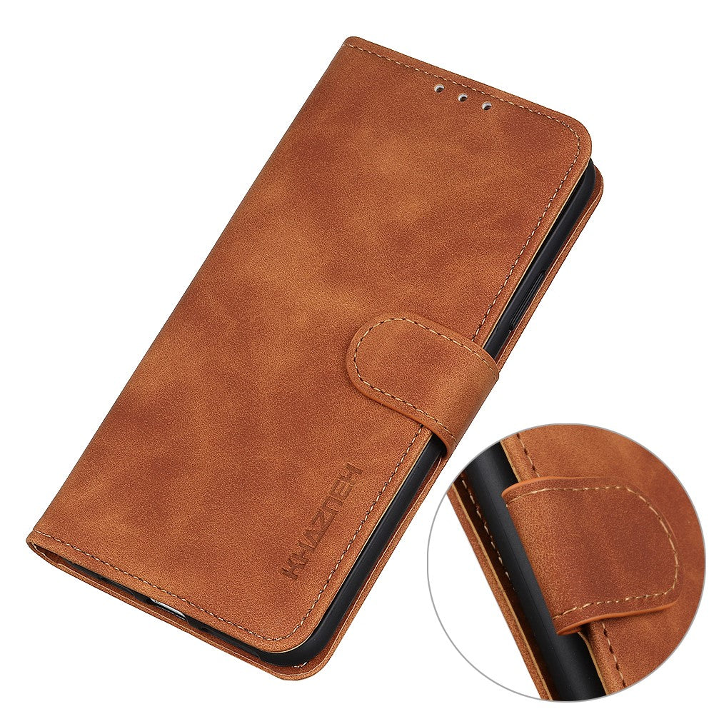 KHAZNEH Wallet Design Phone Case for Samsung Galaxy A32 4G, Retro Style PU Leather Shockproof Flip Cover with Stand