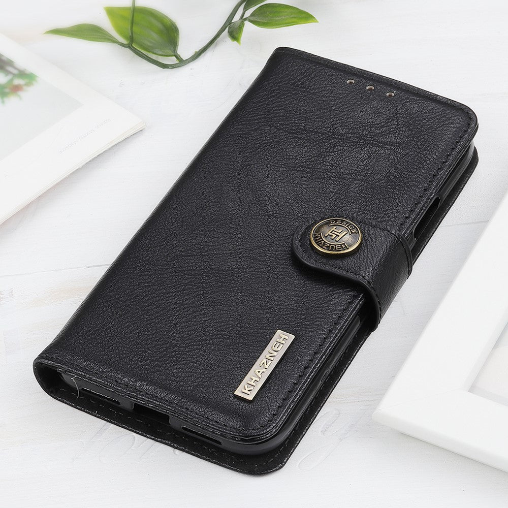 KHAZNEH Retro Style Leather Protector Case Wallet Stand Cover for Samsung Galaxy A32 4G