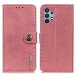 KHAZNEH Retro Style Leather Protector Case Wallet Stand Cover for Samsung Galaxy A32 4G