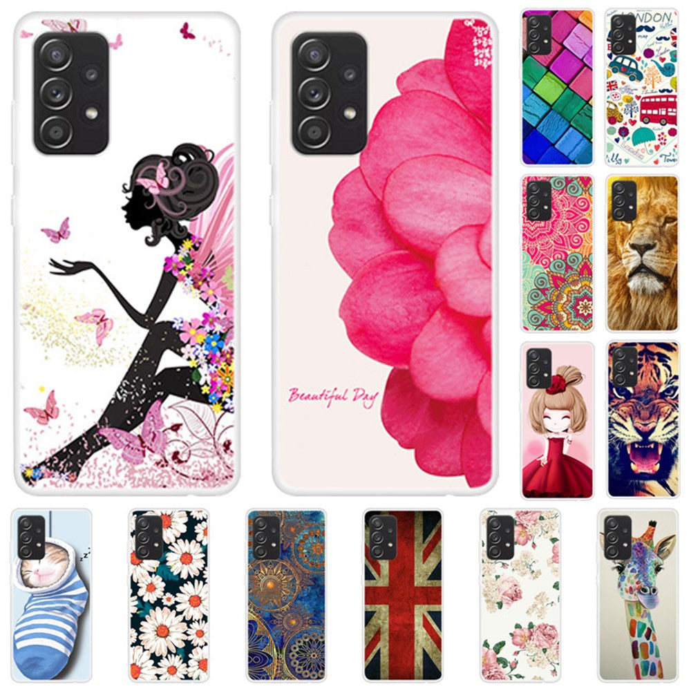 Pattern Printing Flexible TPU Phone Cover Case for Samsung Galaxy A52 4G/5G / A52s 5G