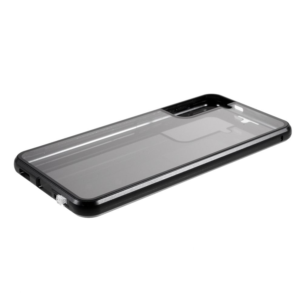 Lock Installation Metal Frame + Double Side Tempered Glass Full Protection Anti-spy Phone Case for Samsung Galaxy S21 4G/5G