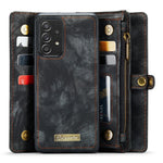 CASEME Multifunktionel pung 2-i-1 TPU + PU læder telefoncover med stativ til Samsung Galaxy A72 4G / 5G