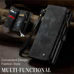 CASEME Multifunktionel pung 2-i-1 TPU + PU læder telefoncover med stativ til Samsung Galaxy A72 4G / 5G