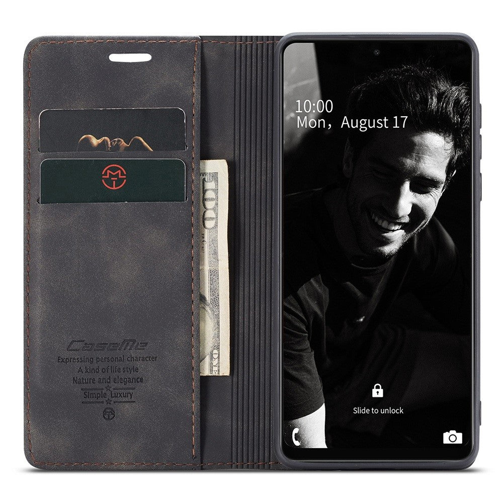 CASEME 013 Series Automatic Suction Leather Wallet Case for Samsung Galaxy A72 4G/5G
