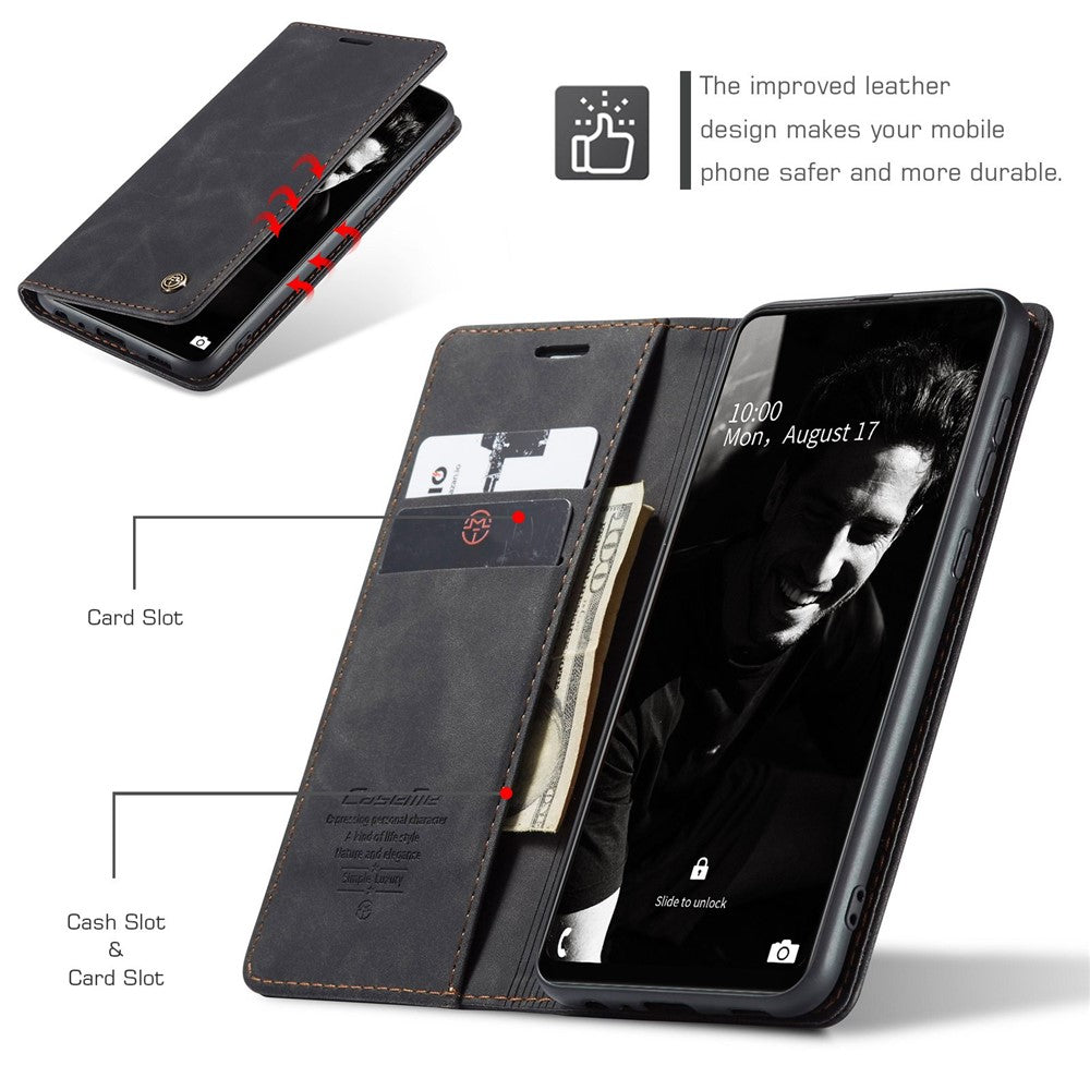 CASEME 013 Series Automatic Suction Leather Wallet Case for Samsung Galaxy A72 4G/5G