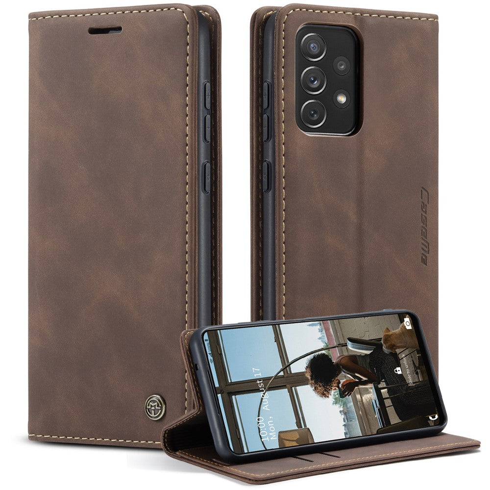 CASEME 013 Series Automatic Suction Leather Wallet Case for Samsung Galaxy A72 4G/5G