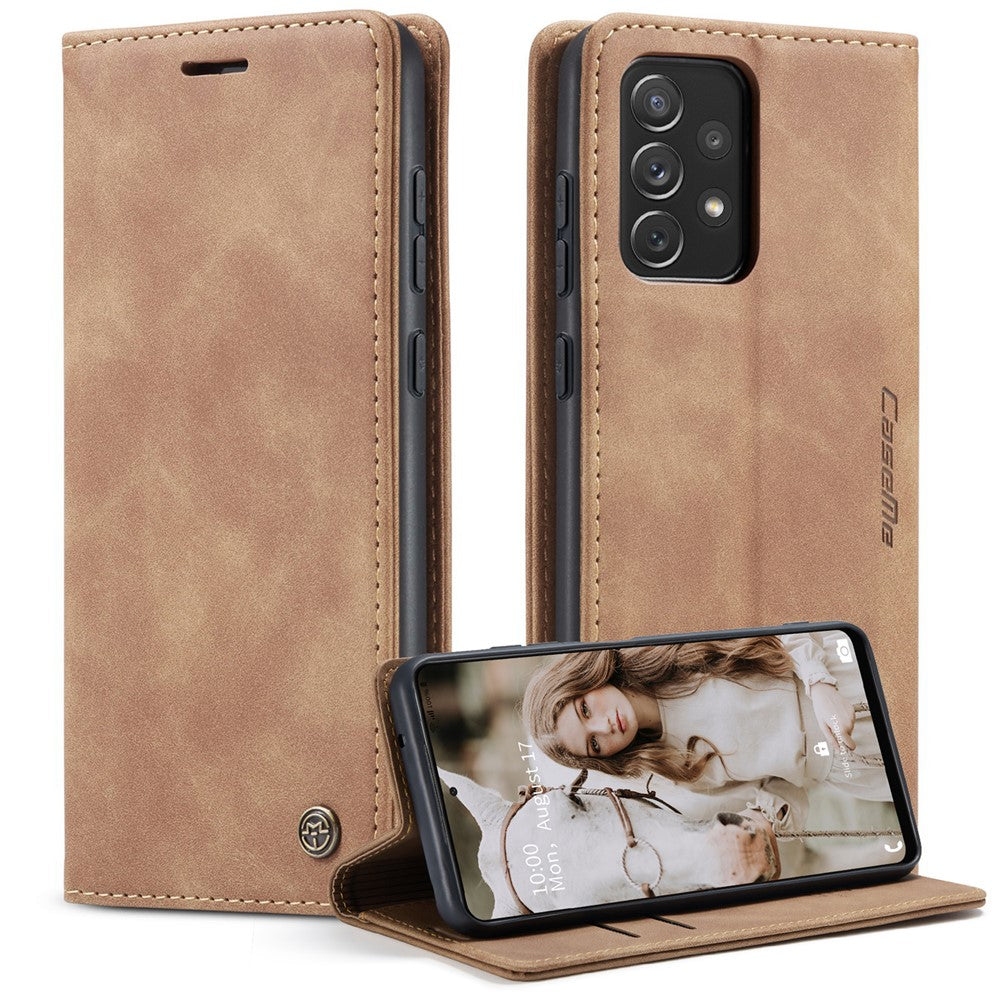 CASEME 013 Series Automatic Suction Leather Wallet Case for Samsung Galaxy A72 4G/5G