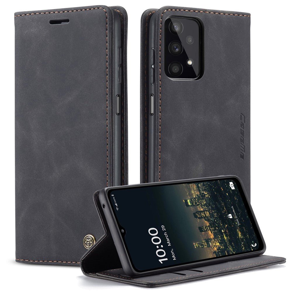 CASEME 013 Series Simple Design Automatic Suction Leather Wallet Case for Samsung Galaxy A32 5G/M32 5G