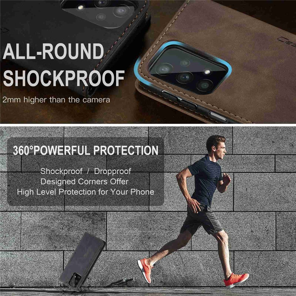 CASEME 013 Series Simple Design Automatic Suction Leather Wallet Case for Samsung Galaxy A32 5G/M32 5G