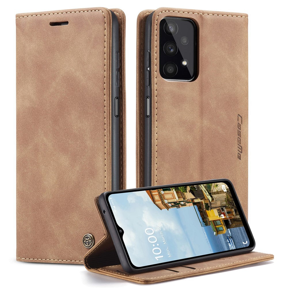 CASEME 013 Series Simple Design Automatic Suction Leather Wallet Case for Samsung Galaxy A32 5G/M32 5G