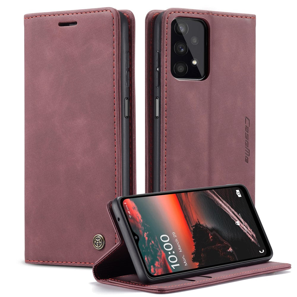 CASEME 013 Series Simple Design Automatic Suction Leather Wallet Case for Samsung Galaxy A32 5G/M32 5G