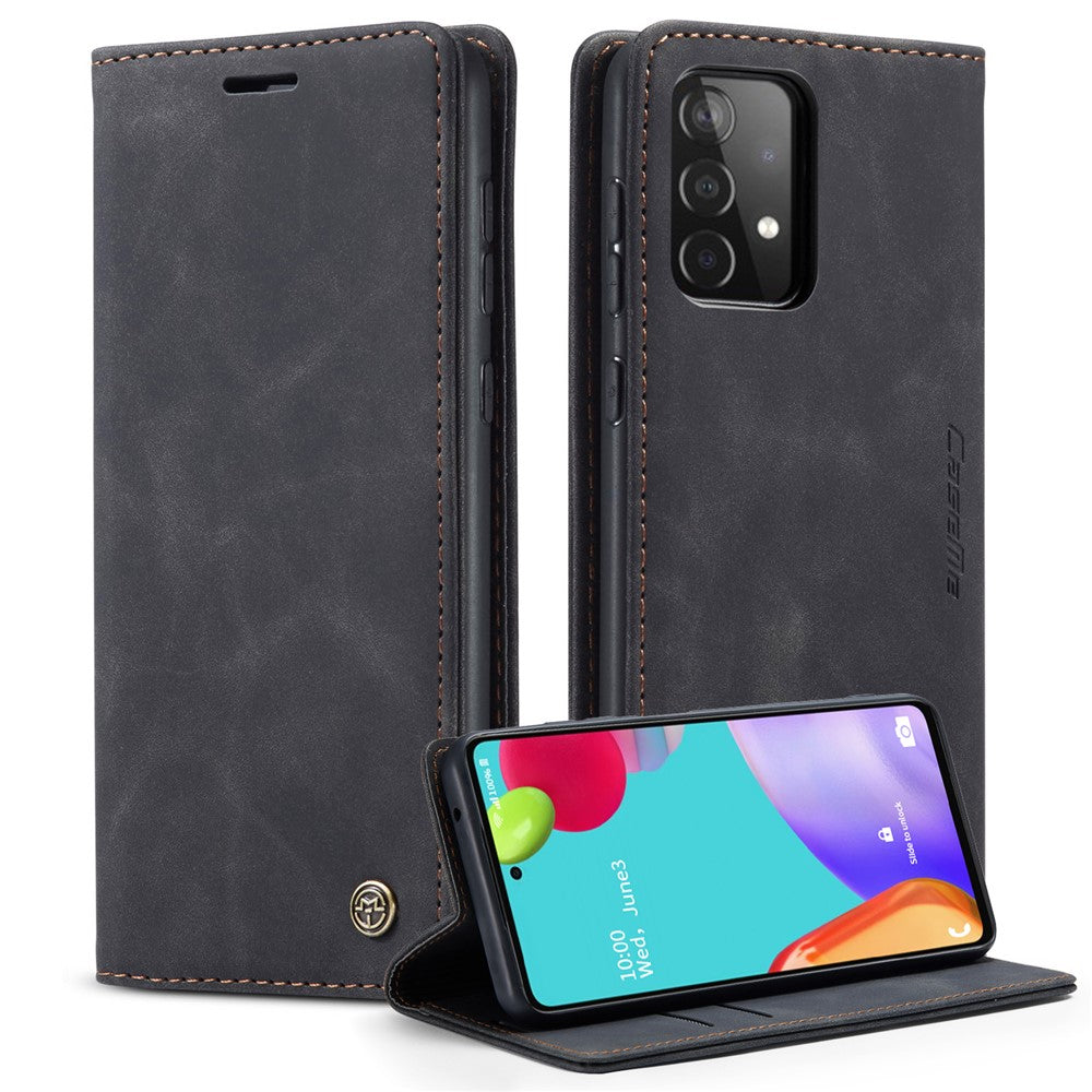 CASEME 013-serien Läderfodral för Samsung Galaxy A52 5G/A52 4G/A52s 5G Magnetiskt självabsorberande plånboksfodral