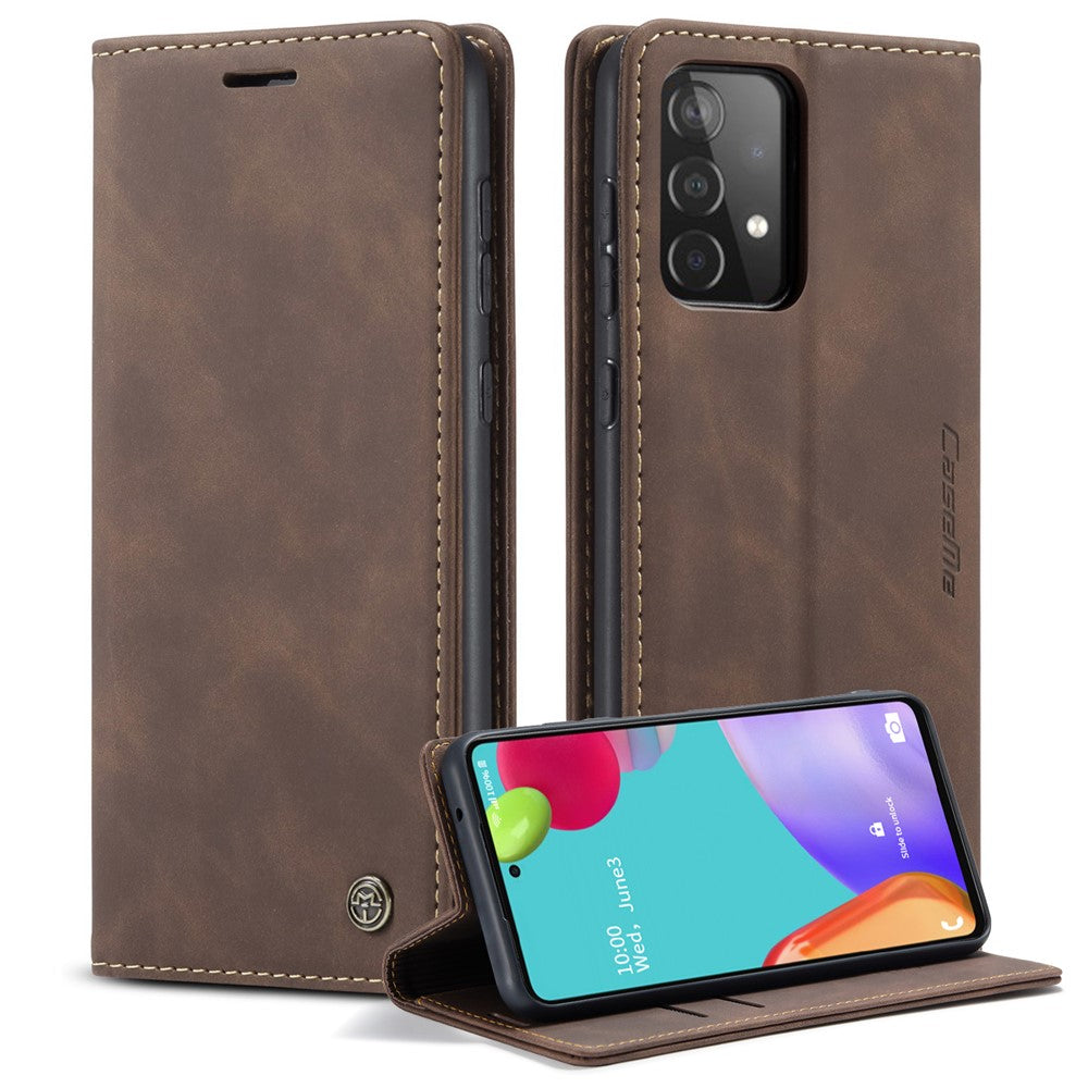 CASEME 013-serien Läderfodral för Samsung Galaxy A52 5G/A52 4G/A52s 5G Magnetiskt självabsorberande plånboksfodral