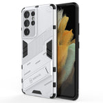 PC + TPU Hybrid Phone Case Protective Back Cover with Kickstand for Samsung Galaxy S21 Ultra 5G