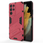 PC + TPU Hybrid Phone Case Protective Back Cover with Kickstand for Samsung Galaxy S21 Ultra 5G