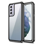 Fuld kropsbeskyttelse Hårdt pc-cover med indbygget PET-skærmbeskytter til Samsung Galaxy S21 4G/5G