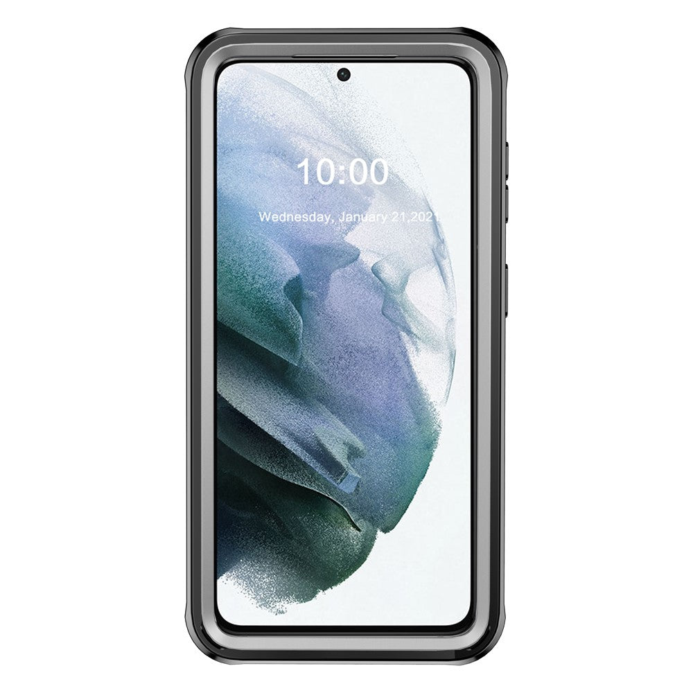 Fuld kropsbeskyttelse Hårdt pc-cover med indbygget PET-skærmbeskytter til Samsung Galaxy S21 4G/5G