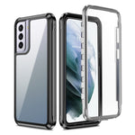 Fuld kropsbeskyttelse Hårdt pc-cover med indbygget PET-skærmbeskytter til Samsung Galaxy S21 4G/5G
