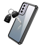 Fuld kropsbeskyttelse Hårdt pc-cover med indbygget PET-skærmbeskytter til Samsung Galaxy S21 4G/5G