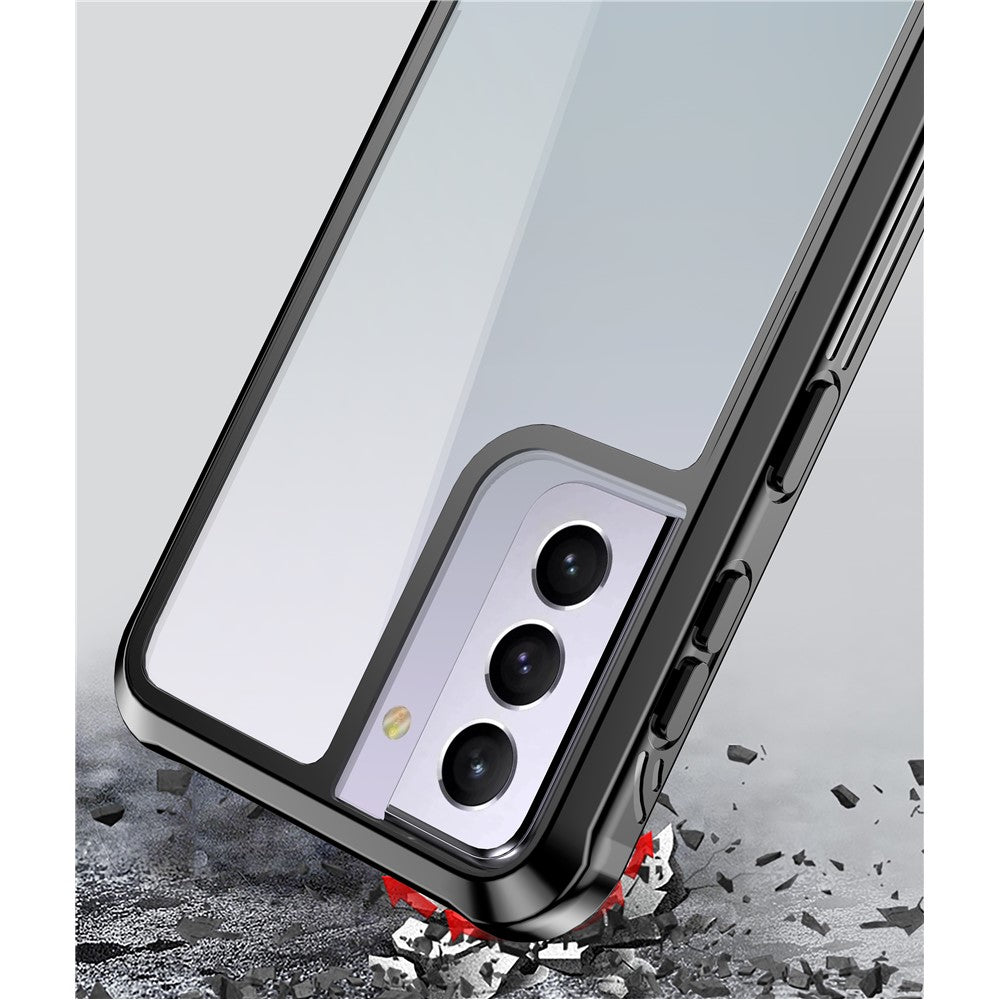 Fuld kropsbeskyttelse Hårdt pc-cover med indbygget PET-skærmbeskytter til Samsung Galaxy S21 4G/5G